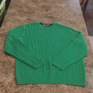 Chaps kelly green crew neck sweater size XL